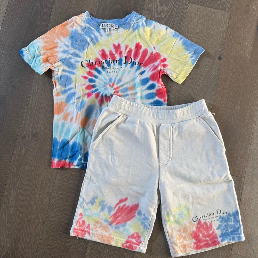 Christian Dior Tie-Dye T-Shirt and Shorts Set